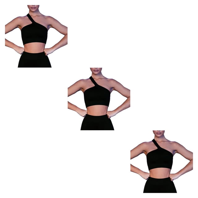 Wosthever Trajes de ejercicio de 2 piezas Pantalones cortos a prueba de sudor acanalados amigables con la piel Tops cortos Type1 NO1