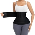thumbnail image 3 of Veeki Waist Trainer For 3.28 Feet Women Bandage Wrap Sauna Belt Long Torso Tummy Sweat Wraps Belly Body Shaper Waist Trimmer Belt (one Size, Black), 3 of 5