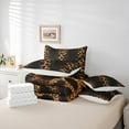 thumbnail image 5 of Manfei Leopard Cheetah Print Twin Bedding Sets 7-Piece, Black Gold Glitter Bedding Comforter Set, Modern Fashion Reversible Sheet Sets, Microfiber Bedroom Decor, 5 of 7