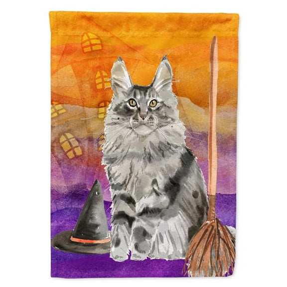 Maine Coon Halloween Flag Canvas House Size