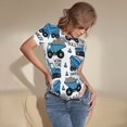 thumbnail image 3 of Pofeuu Blue Excavator Print Short Sleeve Body Suits Women Round Neck Bodysuits for Women Onesie Adult Set Body Suit-, 3 of 7