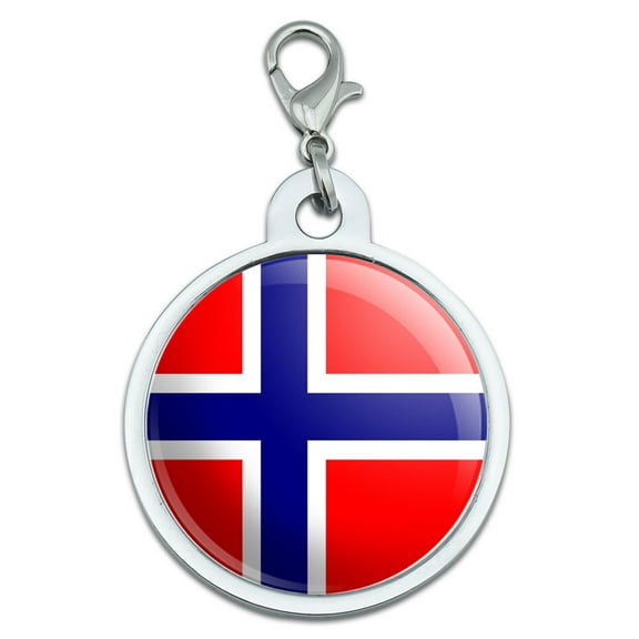 Norway Norwegian Flag Large Metal ID Pet Dog Tag