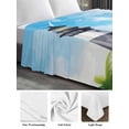 thumbnail image 5 of California King Size Flat Sheet Only, Lighthouse Soft Brushed Microfiber Bed Sheets, Blue Coastal Nautical Ocean Beach Palm Tree Hotel Quality Breathable Bedding Top Sheet, Easy Care, 108"x98", 5 of 9