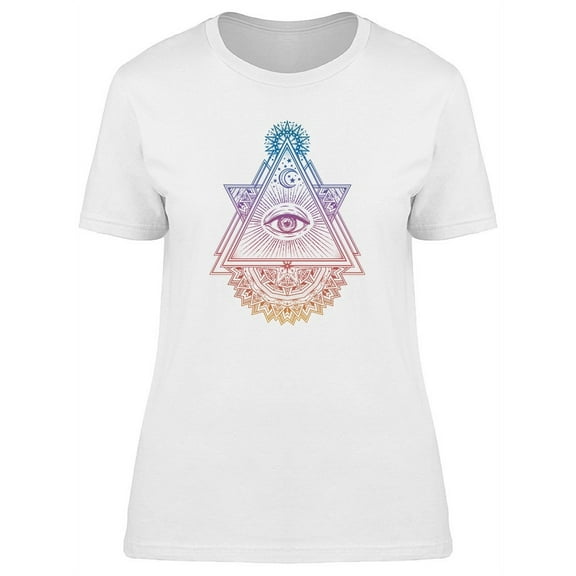 Colorful Sacred All Seeing Eye T-Shirt Women -Image by Shutterstock, Female Medium