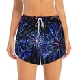 thumbnail image 2 of Yiaed Glasses And Fireworks Print Women's Running Shorts with Liner 3 Zipper Pockets Elastic Workout Athletic Gym Yoga Shorts-Medium, 2 of 7