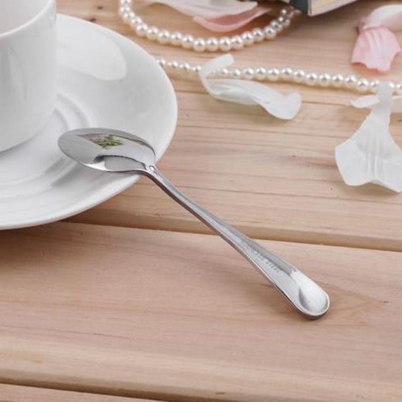 1PCS/5Pcs Stainless Steel Coffee Dessert Fruit Spoons Teaspoon Sundae Ice Cream 