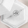 thumbnail image 3 of Jewelerix Round Brilliant Moissanite Diamond Halo Engagement Ring White Gold Plated Wedding Promise Ring for Her, 3 of 7