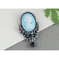 thumbnail image 2 of Vintage Inspired Crystal Rhinestone Victorian Lady Cameo Brooch Pin Maiden Flower Pendant, 2 of 6