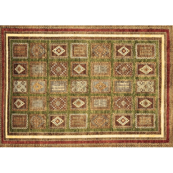 Ahgly Company Indoor Rectangle Oriental Brown Modern Area Rugs, 5' x 7'