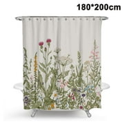 Shower Curtains Anti-mold, Anti-bacterial, Washable Bathtub Curtain Polyester Fabric with 12 Shower Curtain Rings