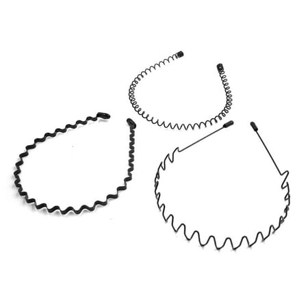 hair headband 3pcs toothed wavy hoop hairband band metal head