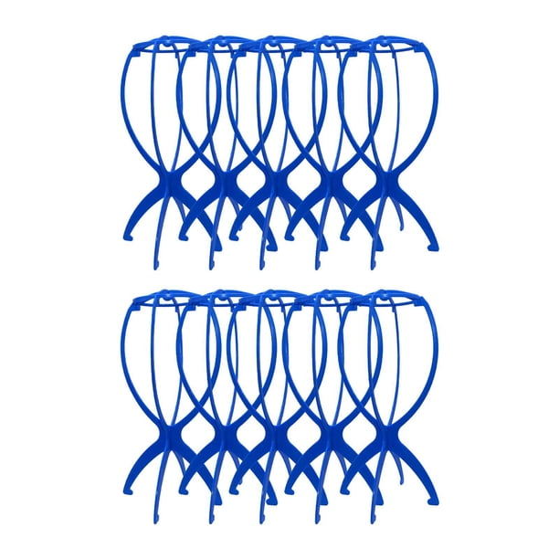 10 Uds soporte para exhibición de sombreros modelo de soporte para cabeza estante de exhibición de estilo resistente portátil, estante de exhibición azul