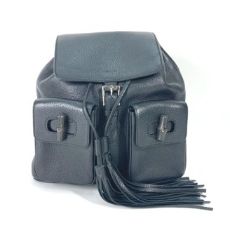 Pre-Owned GUCCI Interlocking G Double Flap Leather Backpack  display picture 2