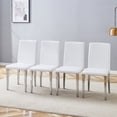 thumbnail image 3 of Four White PU dining chairs,Silver Metal Legs.Simple and versatile, comfortable and accompanied. Exquisite and versatile dining chairs unlock a comfortable new experience.(Set of 4)42775, 3 of 16