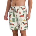 thumbnail image 2 of Naloa Christmas Dachshund Dog Men's Beach Shorts, Surfing shorts, Swim trunks, Quick Dry Swim Trunks for Surfing Beach Fun - Medium, 2 of 9