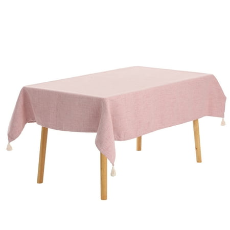 

Uxcell Square Tablecloth with Fringe for Indoor and Outdoor Pink 47 x 47