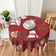 thumbnail image 2 of Silver Snowflakes Round Tablecloth 60Inch Christmas Winter Snow Table Cover with Xmas Tree Leaves Berry Table Cloth Heat Resistance Polyester Fabric for Kitchen Dining Camping Party Decor, 2 of 6