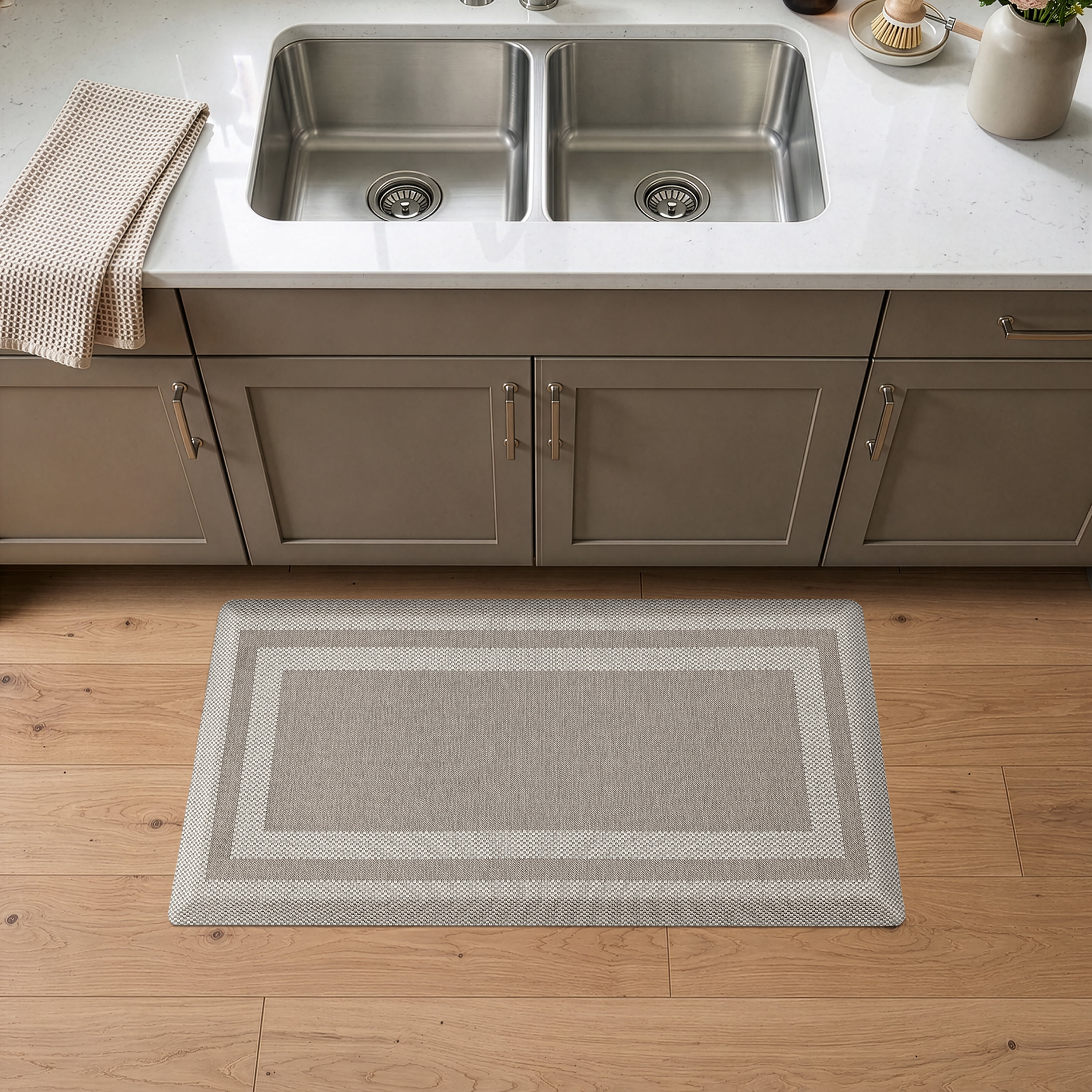 Allure Extra Comfort Anti Fatigue Mat 20x39 - Border - Beige