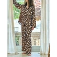 thumbnail image 4 of Michellecmm Women’s 2 Piece Pajama Set Long Sleeve Daisy Print Button Up Shirt + Pants Set Sleepwear Loungewear, 4 of 9