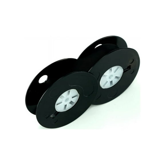 NEW UNIVERSAL BLACK CLOTH TYPEWRITER RIBBON, TWIN SPOOL 1/2' X 10 YARDS<br> GRC T2-77, SUPERIOR REPLACEMENT. (GRC T2-77B)