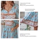 thumbnail image 5 of Vestido corto con cuello en V para mujer,Vestido de manga corta para mujer Vestido con cuello en V con estampado floral Vestido corto floral de verano Solución innovadora, 5 of 6