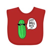 Inktastic Just Dill with It Chill Dill Pickle in Sunglasses Boys or Girls Baby Bib