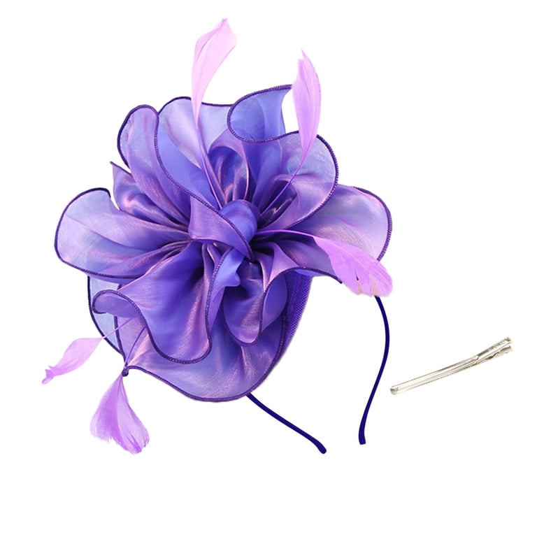 Elegant Purple Floral Pillbox Hat - Women\'s Accessory KLOY2K Top-Rated Women Church Hats with Floral Applique  main image 4