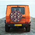 thumbnail image 4 of Haiem Spare Tire Cover , Wheel Cover with Skull record rock printed, Camper Spare Tire Cover Fit for Jeep Wrangler Rv SUV Truck Travel Trailer-17 inch, 4 of 8