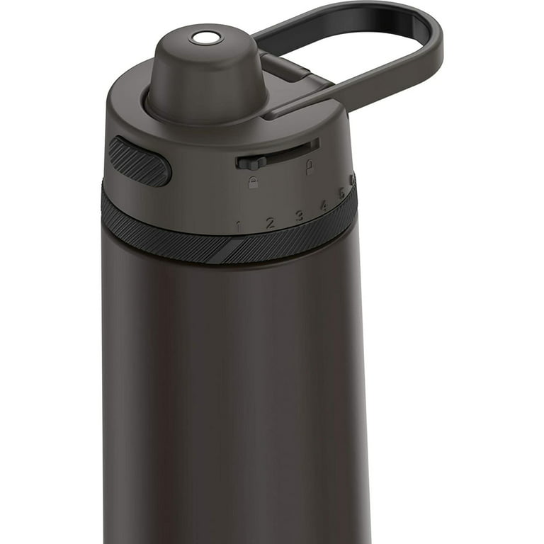 Thermos 24 oz Stainless Steel Hydration Bottle Matte Steel with Espresso  Black 