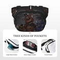 thumbnail image 3 of Lsque Five Nights At Freddy'S Pattern Square Double Layer Waist Bag, Durable Twill Fabric Waist Pack with Adjustable Belt,Outdoor Hiking, Running, Travel Waist Bag, 3 of 6