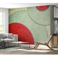 thumbnail image 2 of Tiptophomedecor Abstract Wallpaper Wall Mural - Circles - Retro Style, 2 of 6
