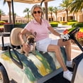 thumbnail image 3 of Golf Cart Seat Covers for 2 Seater,Green Yellow Blue Abstract Microfiber Cart Seat Towel Blanket,Modern Abstract Art Color Absorbent Breathable Non Slip Bench Seats Protector for Golf Course 51"x31", 3 of 9