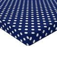 thumbnail image 2 of Ambesonne Retro Fitted Sheet, White Polka Dotted Tile, Twin XL Size, White and Indigo, 2 of 3