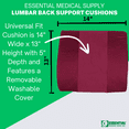 thumbnail image 4 of Essential Medical Supply Molded Lumbar Cushion with Elastic Positioning Strap - Perfect for Office or Car Chairs, Provides Lower Back Support and Comfort in Burgundy, 4 of 5