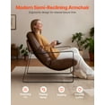 thumbnail image 2 of VEVOR Accent Chair, Modern PU Leather Armchair, Cozy Upholstered Chair, with Soft Foam Cushioning, Sturdy Metal Frame, and Detachable Cushion, for Living Room, Bedroom, Reading Room, Office, Brown, 2 of 9