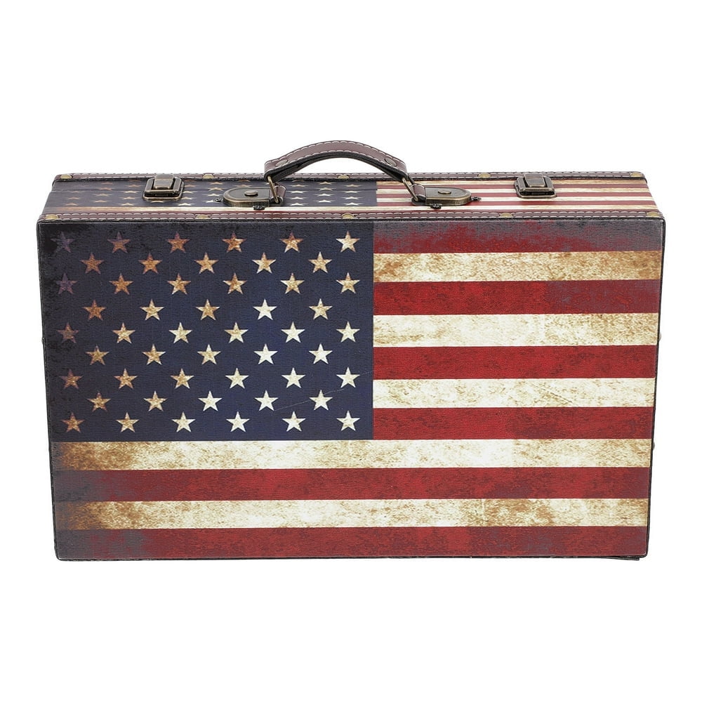Suitcase Vintage Retro Trunk Storage Luggage Wood Chest Box