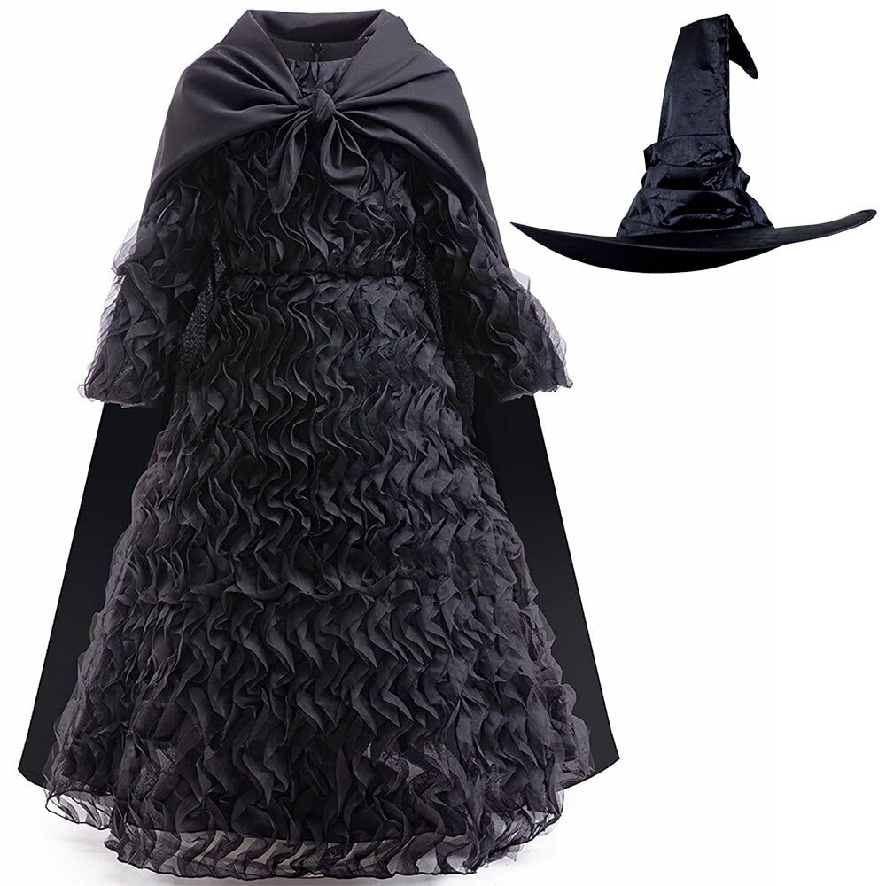 Elphaba Costume with Cape for Girls Halloween Cosplay Dress Xmas Gift, Size  4-5Y - Walmart.com, image size:1000x1000