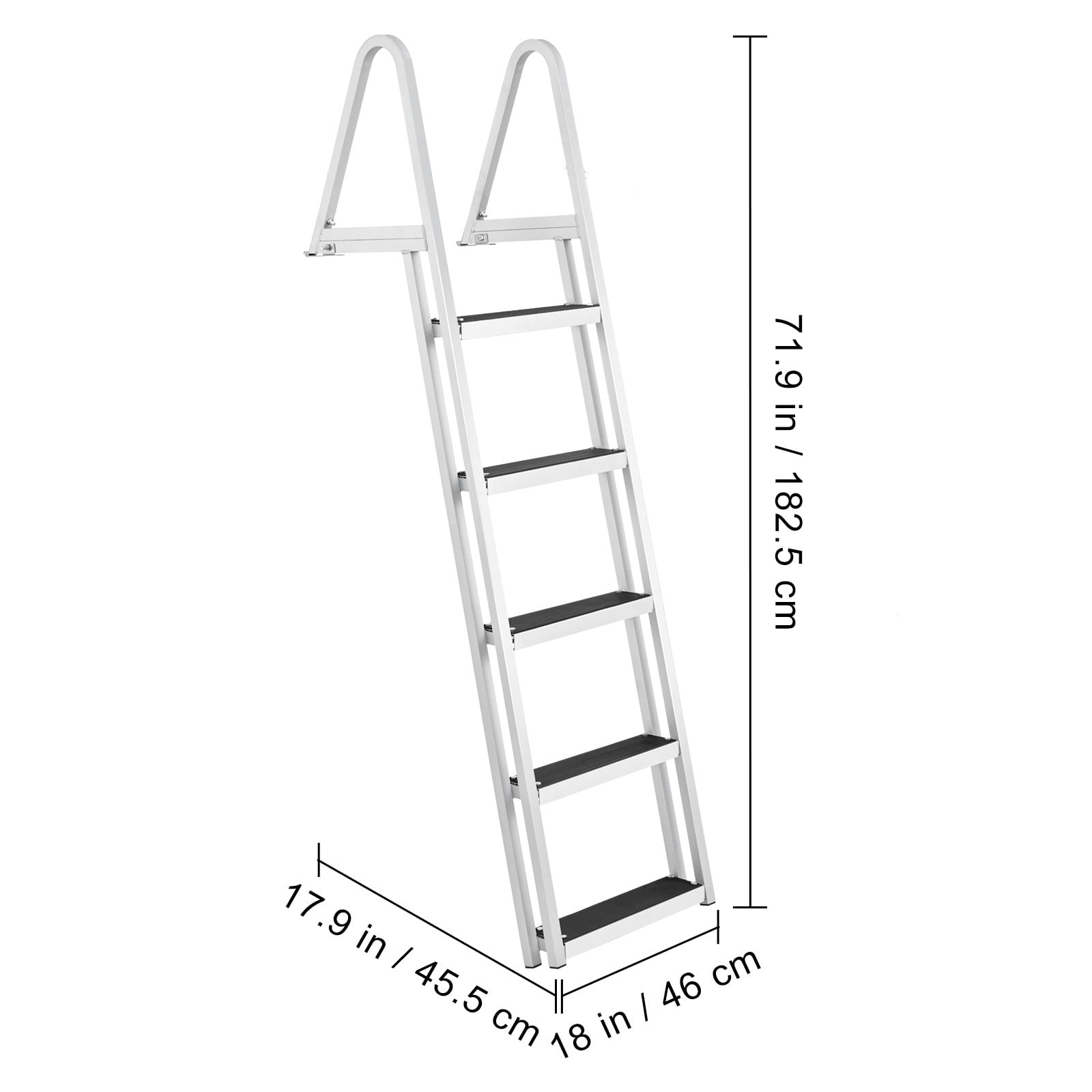 VEVOR Aluminum Dock Ladder Boat Dock Ladder Removable 5 Steps with 350lbs Load