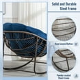 thumbnail image 4 of HONEY HOME Outdoor Papasan Rocking Chair, Oversized Indoor Rocking Chair with Cushion, Rattan Wicker Egg Chairs with Steel Frame, Porch Rocker Chairs Furniture for Garden Lawn Bedroom Living Room, 4 of 7