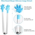 thumbnail image 3 of Pinzas de silicona con forma de mano, minipinzas de cocina pequeñas y pequeñas para alimentos, azúcar, hielo, ensalada, Buffet (12 piezas) Fokelyi LRWJ470, 3 of 7