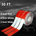 thumbnail image 2 of 2" x 30ft Reflective Safety Tape DOT-C2 Waterproof Red & White Adhesive Eye-catching Tape for trailers, outdoor, cars, trucks, 2 of 6