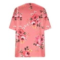 thumbnail image 4 of Patlollav Womans T-Shirt Plus Size Clearance Fashion Casual Scenic Flower Print V-Neck Tops, 4 of 6