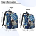 thumbnail image 3 of Lsque Vintage Starry Sky Shark Pattern Canvas Daypack, Durable Backpack, High-quality Versatile Backpack,Vintage Compact Backpack-Medium, 3 of 6