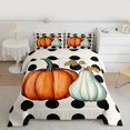 thumbnail image 2 of Homewish Hello Fall Bedding Comforter Set,Autumn Pumpkin Twin Comforter Sets,Geometric Polka Dots Bedding Set For Girls Kids,Breathable Home Decor Reversible,2 Pieces, 2 of 8