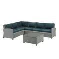 thumbnail image 2 of Bradenton 5Pc Outdoor Wicker Sectional Set Navy/Gray, 2 of 14