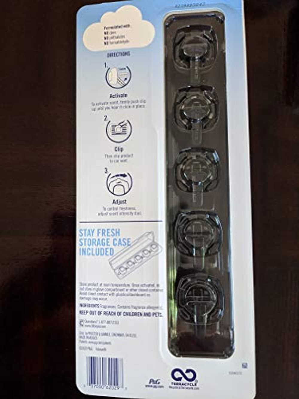 Febreze Car Air Freshener Set - 5 Clips, Lin & Sky, France