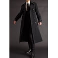 thumbnail image 7 of Mens Black Trench Double Breasted Slim Fit Wool Coat SouthBeachLeather Small, 7 of 7