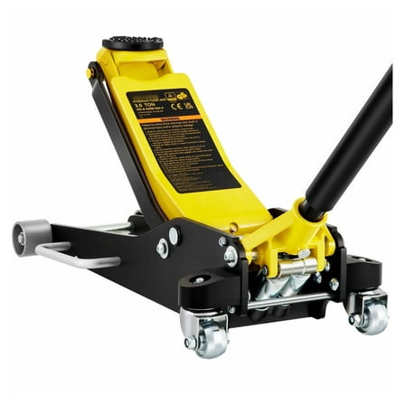 3 Ton Low Profile Floor Jack - Aluminum Steel Dual Pump Car Lift - 6600 Lbs Capacity - Wide Range 3-6/11" to 19-11/16" - Auto Repair Jack