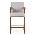 thumbnail image 3 of Joseline - Modern Beige Fabric & Walnut Counter Chair (Set of 2), 3 of 6