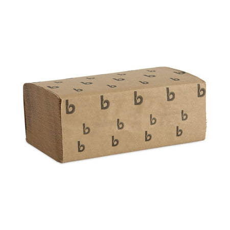 Boardwalk Singlefold Commercial Paper Towels, 1-Ply, 9 x 9.45, 16 Packs, 250 per Pack, Natural